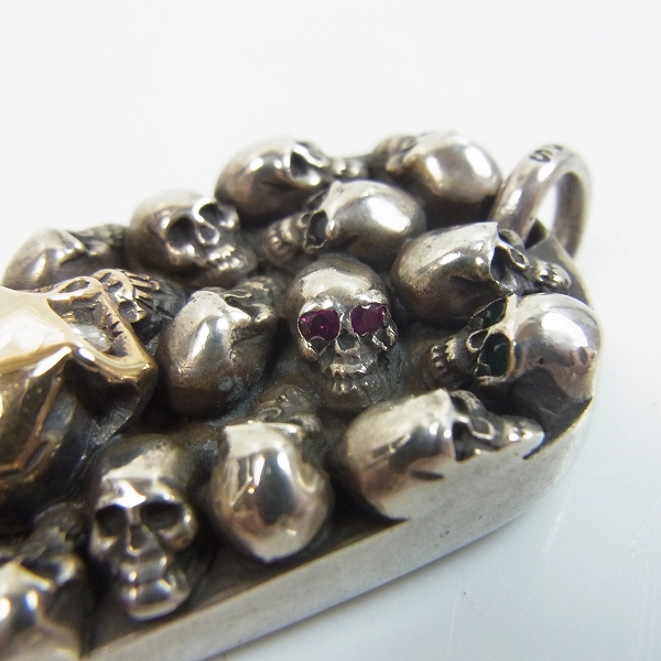 実際に弊社で買取させて頂いた【証明書/カスタム】STANLEY GUESS/スタンリーゲス マルチスカル ストーンアイズ&ウッド ラージドッグタグの画像 4枚目