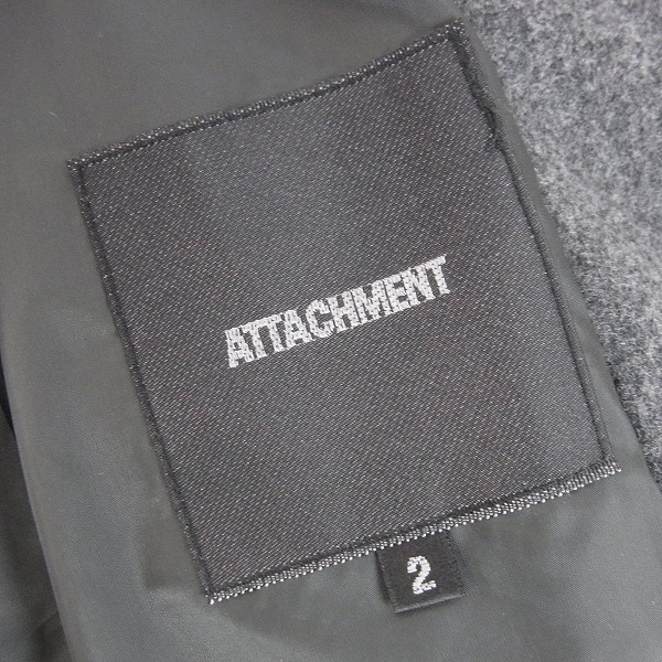 実際に弊社で買取させて頂いたATTACHMENT/アタッチメント タスマニアカレッジフラノフード付スタンドダウンベスト 2の画像 2枚目