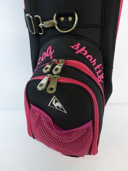 実際に弊社で買取させて頂いた★le coq sportif/ル・コック レディースキャディバッグ QQL1059 8.5型(46インチ対応) ブラック/ピンクの画像 6枚目