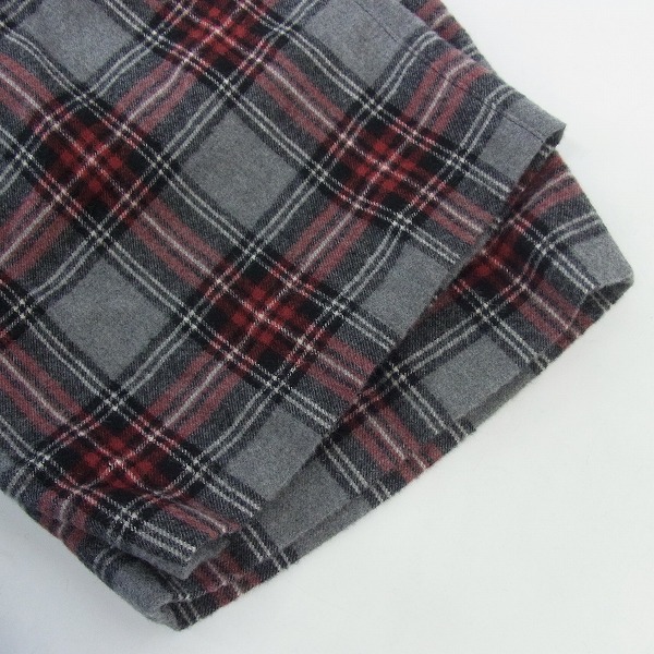 実際に弊社で買取させて頂いた【未使用】kiryuyrik/キリュウキリュウ Needle Punch Check Pleats Bum Flap Pants/ワイドショーツ KP-HP37-104/Sの画像 5枚目