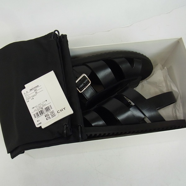 実際に弊社で買取させて頂いたGIVENCHY/ジバンシィ レザー サンダル ブラック 2017SS BM08360848/43の画像 8枚目