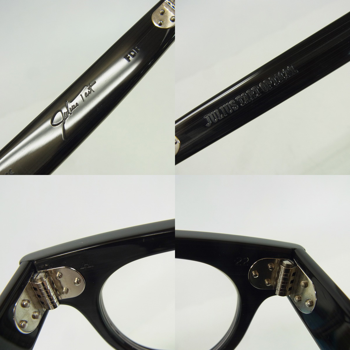 実際に弊社で買取させて頂いたJULIUS TART OPTICAL/ジュリアス タート オプティカル 眼鏡/メガネフレーム BLACK-WOOD/FDR-44/PL-013Iの画像 4枚目