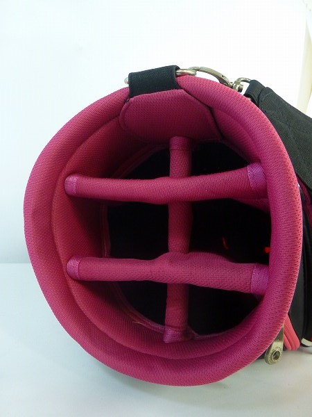 実際に弊社で買取させて頂いた★le coq sportif/ル・コック レディースキャディバッグ QQL1059 8.5型(46インチ対応) ブラック/ピンクの画像 2枚目