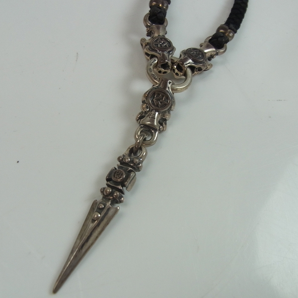 実際に弊社で買取させて頂いた【証明書】DOUBLE CROSS TRAVIS WORKER/トラヴィスワーカー 3ガーゴイル ダガー ブレイデッドレザー ネックレスの画像 4枚目