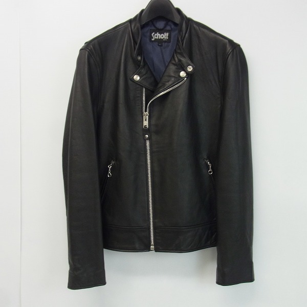 実際に弊社で買取させて頂いたSchott×EDIFICE/ショット×エディフィス シングルライダースジャケット ラムスキン/羊革 3161059/L