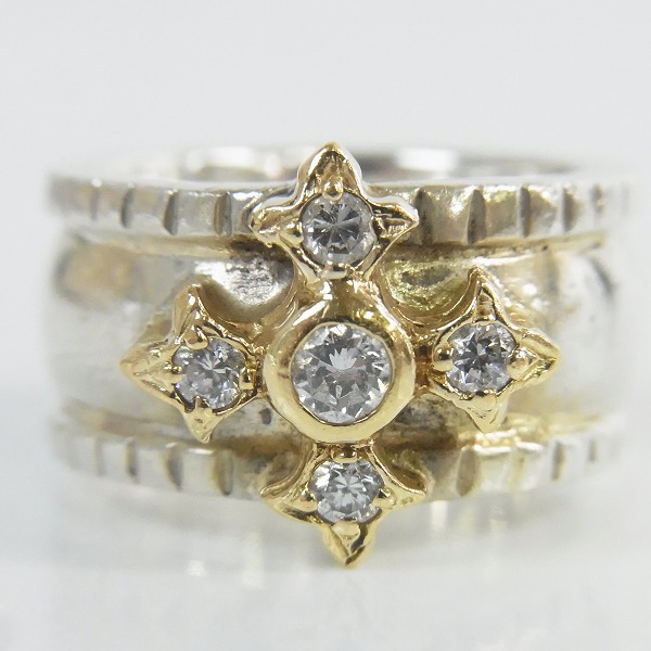 実際に弊社で買取させて頂いたLoree Rodkin/ローリーロドキン WIDE RIDGED BAND W/ラージファンシークロス 18K リング 13.5号の画像 1枚目