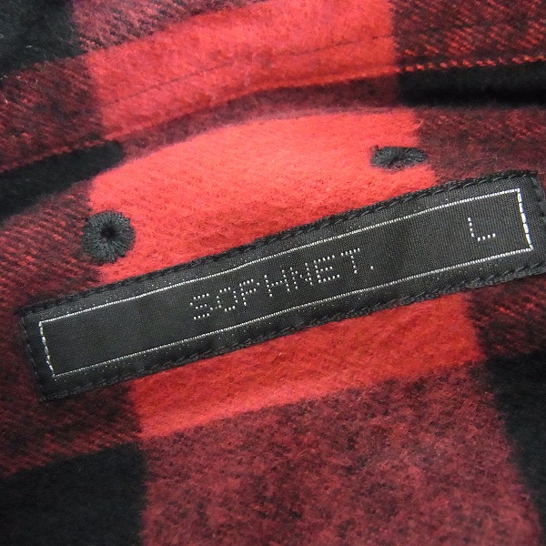 実際に弊社で買取させて頂いたSOPHNET./ソフネット ダメージ フランネル チェックシャツ SOPH-178063/Lの画像 2枚目