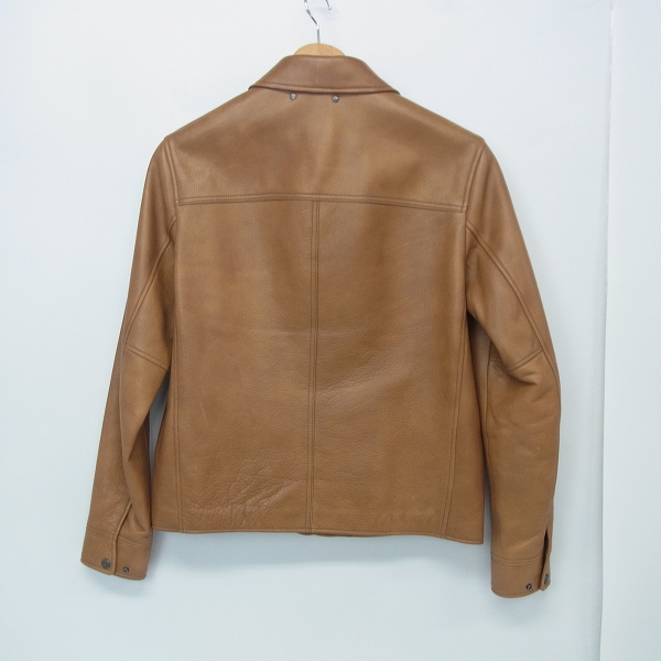 COACH ブラウン レザー シングルライダースジャケット M最高