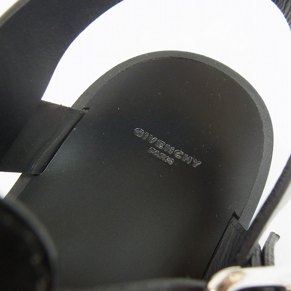 実際に弊社で買取させて頂いたGIVENCHY/ジバンシィ レザー サンダル ブラック 2017SS BM08360848/43の画像 4枚目