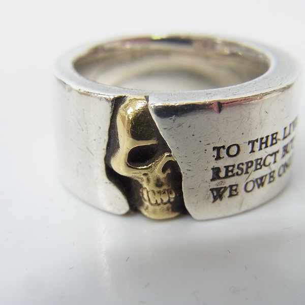 実際に弊社で買取させて頂いたDr MONROE/ドクターモンロー スカルリング SV925×K18 FC-114SE 15号の画像 6枚目