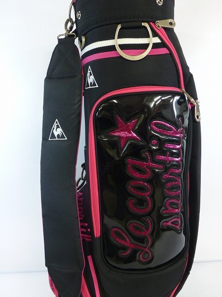 実際に弊社で買取させて頂いた★le coq sportif/ル・コック レディースキャディバッグ QQL1059 8.5型(46インチ対応) ブラック/ピンクの画像 7枚目