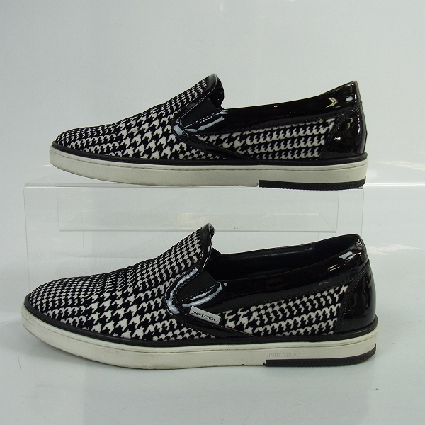 実際に弊社で買取させて頂いたJIMMY CHOO/ジミーチュウ 千鳥格子柄 スリッポンシューズ/41の画像 3枚目