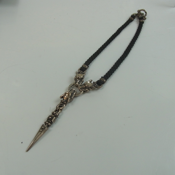 実際に弊社で買取させて頂いた【証明書】DOUBLE CROSS TRAVIS WORKER/トラヴィスワーカー 3ガーゴイル ダガー ブレイデッドレザー ネックレスの画像 1枚目