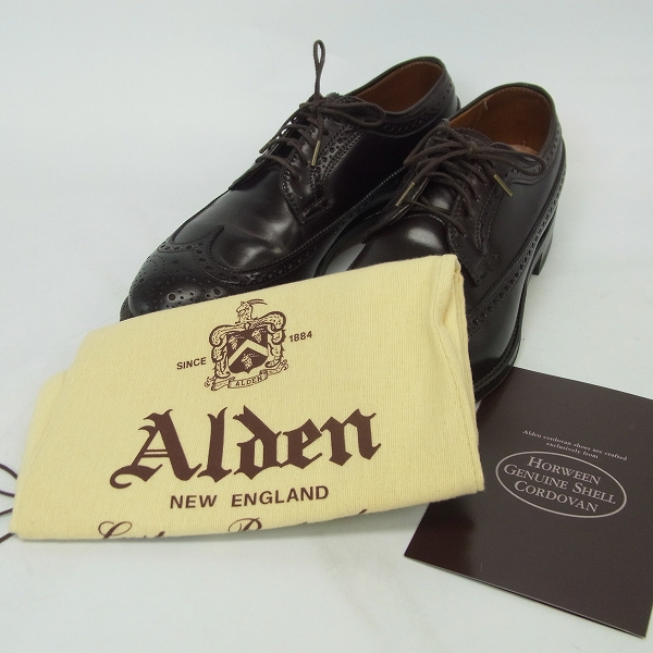 実際に弊社で買取させて頂いたALDEN/オールデン コードバン モディファイド ウィングチップシューズ 58872/6.5の画像 8枚目