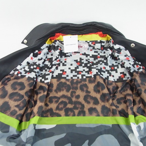実際に弊社で買取させて頂いたuniform experiment JAMES GROSE/ジェームスグロース スタッズ ダブルライダース UE-170008/1の画像 7枚目