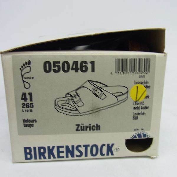 実際に弊社で買取させて頂いたBIRKENSTOCK/ビルケンシュトック Zurich/チューリッヒ サンダル 050461/26.5の画像 6枚目