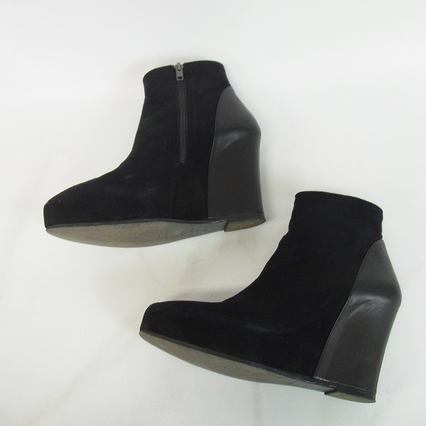 実際に弊社で買取させて頂いたANN DEMEULEMEESTER/アンドゥムルメステール 切替 ウェッジ ブーツ 38の画像 3枚目