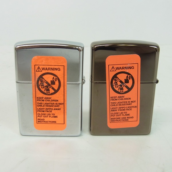 実際に弊社で買取させて頂いたZIPPO/ジッポー HUNTING WORLD/ハンティングワールド 鏡面 ロゴプリント/象プリント 2点セット/98/03年製の画像 1枚目