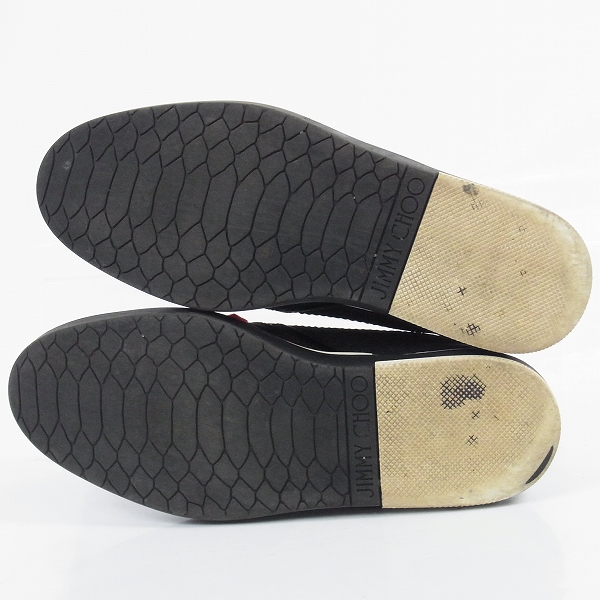 実際に弊社で買取させて頂いたJIMMY CHOO/ジミーチュウ スタッズ付スリッポンシューズ 黒赤/41の画像 2枚目