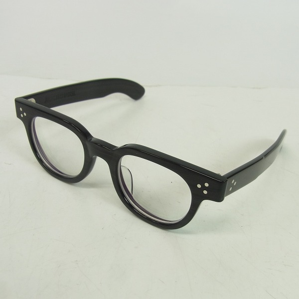 実際に弊社で買取させて頂いたJULIUS TART OPTICAL/ジュリアス タート オプティカル 眼鏡/メガネフレーム BLACK-WOOD/FDR-44/PL-013I