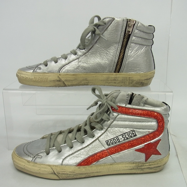 実際に弊社で買取させて頂いたGOLDEN GOOSE/ゴールデングース  GGDB-SLIDE /スライド USED加工 サイドジップ スニーカー GARWS595/37の画像 3枚目