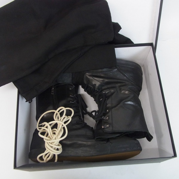 実際に弊社で買取させて頂いたANN DEMEULEMEESTER/アンドゥムルメステール サイドジップ/レースアップブーツ 41の画像 8枚目