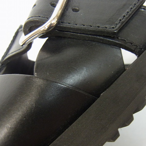 実際に弊社で買取させて頂いたGIVENCHY/ジバンシィ レザー サンダル ブラック 2017SS BM08360848/43の画像 7枚目