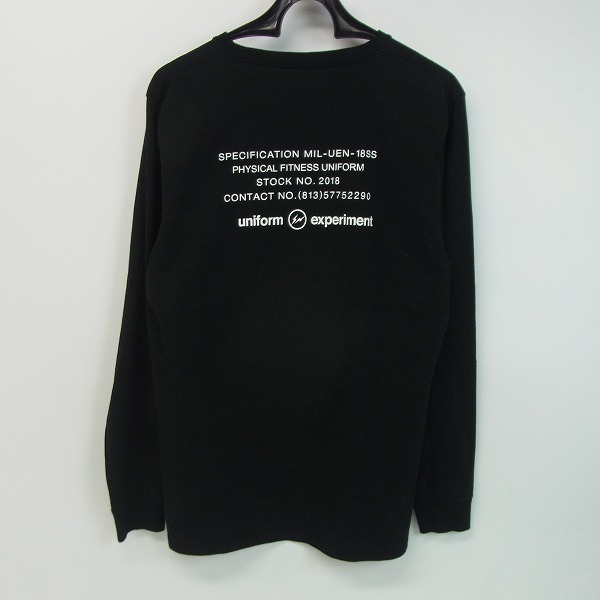実際に弊社で買取させて頂いたunfiorm experiment/ユニフォームエクスペリメント ロゴ入りロンT UE-180070/3の画像 1枚目