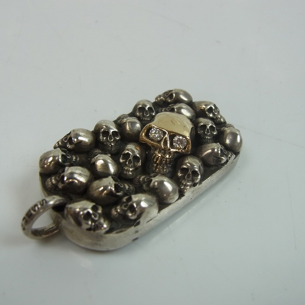 実際に弊社で買取させて頂いた【証明書/カスタム】STANLEY GUESS/スタンリーゲス マルチスカル ストーンアイズ&ウッド ラージドッグタグ