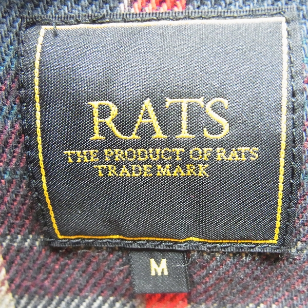 実際に弊社で買取させて頂いたRats/ラッツ 17SS コットンチェック 長袖 フランネルシャツ 17RS-0903/Mの画像 2枚目