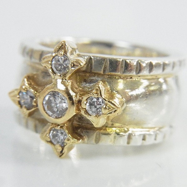 実際に弊社で買取させて頂いたLoree Rodkin/ローリーロドキン WIDE RIDGED BAND W/ラージファンシークロス 18K リング 13.5号