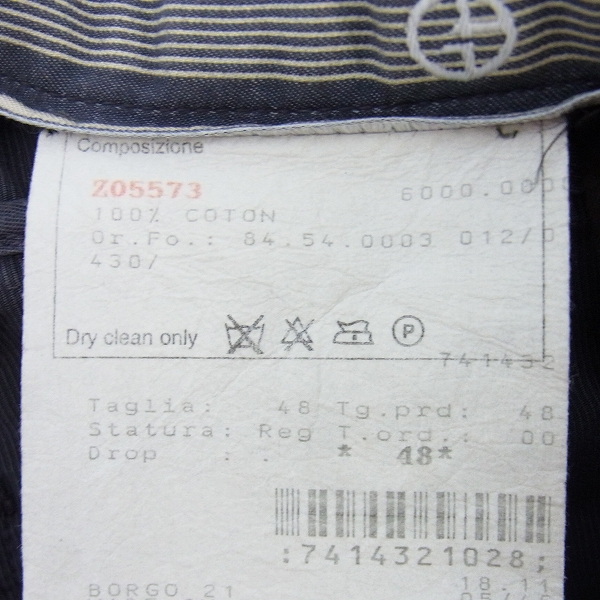 実際に弊社で買取させて頂いたGIORGIO ARMANI/ジョルジオアルマーニ BORGO 21 /イージーパンツ 48の画像 4枚目