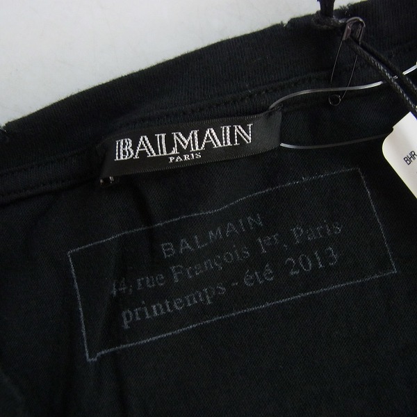 実際に弊社で買取させて頂いた【未使用】BALMAIN/バルマン ユーズド/ダメージ加工 3パック Tシャツ/Sの画像 2枚目