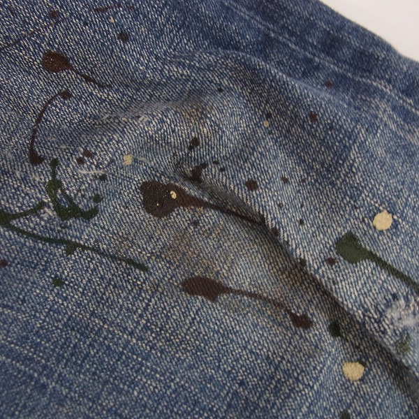 実際に弊社で買取させて頂いたSOPHNET/ソフネット ダメージ/ペイント加工 デニムパンツ X-146/Mの画像 7枚目