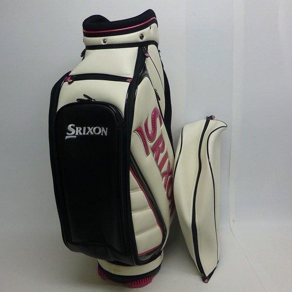 実際に弊社で買取させて頂いた★DUNLOP/ダンロップ キャディバッグ SRIXON GGC-S002 9型(47インチ対応) ホワイト/ピンクの画像 1枚目