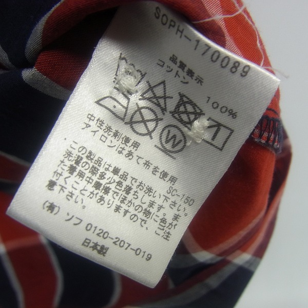 実際に弊社で買取させて頂いた【17SS】SOPHNET/ソフネット STAR STUDS REGULAR COLLAR CHECK SHIRT/チェックシャツ Lの画像 3枚目