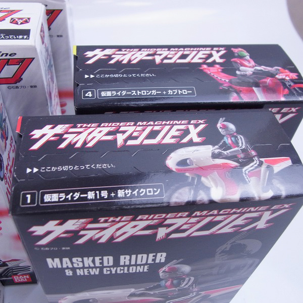 実際に弊社で買取させて頂いた【未開封】バンダイ 食玩 仮面ライダー ザ・ライダーマシン 1/2/3/4 20点セットの画像 5枚目