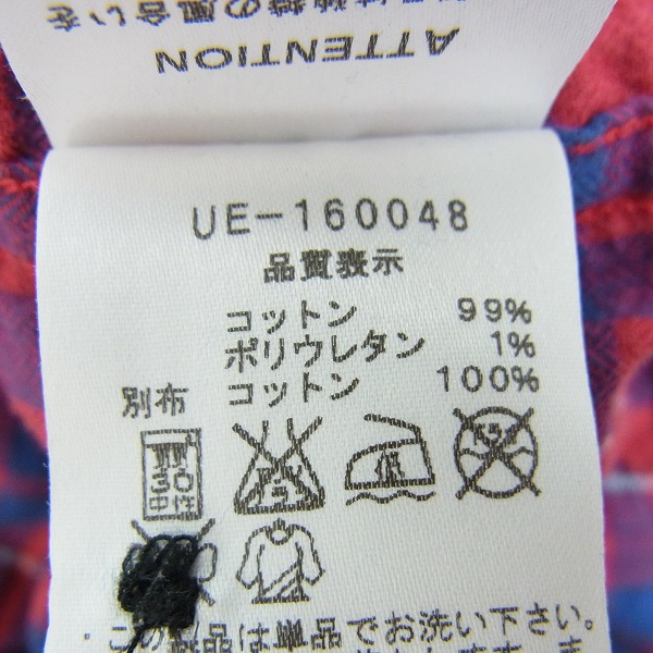 実際に弊社で買取させて頂いたuniform experment/ユニフォームエクスペリメント フード付き ネルシャツ UE160048/2の画像 3枚目