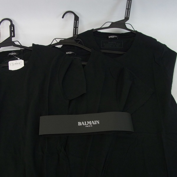 実際に弊社で買取させて頂いた【未使用】BALMAIN/バルマン ユーズド/ダメージ加工 3パック Tシャツ/Sの画像 8枚目