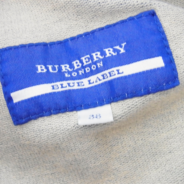 実際に弊社で買取させて頂いたBURBERRY BLUE LABEL/バーバリーブルーレーベル インディゴ アームライン スウェットパーカー 38の画像 2枚目