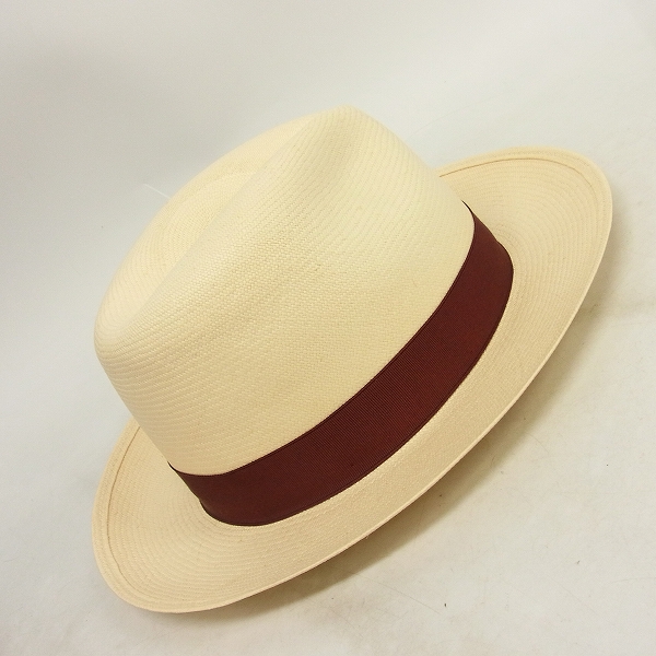 実際に弊社で買取させて頂いたBorsalino/ボルサリーノ イタリア製 EXファイン本パナマ中折れハット 140339/57の画像 3枚目
