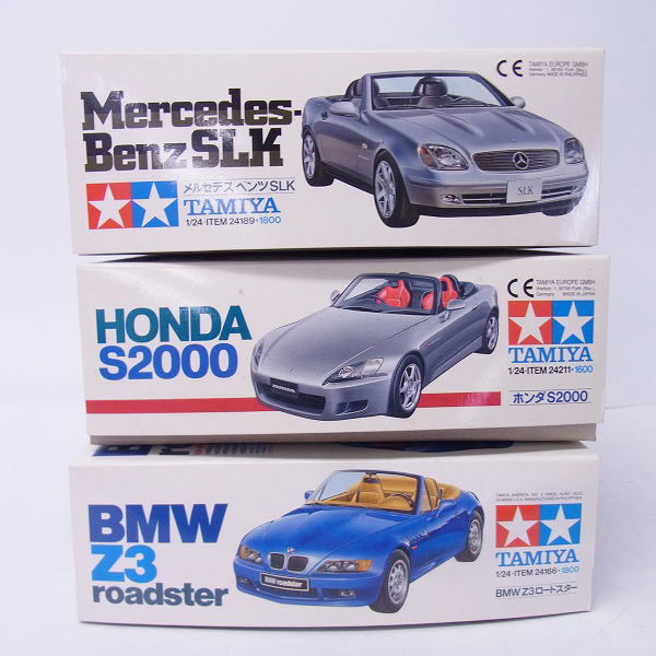 実際に弊社で買取させて頂いた【未組立】タミヤ 1/24 BMW Z3 / ベンツ SLK /  ホンダ S2000 オープンカー 3点セットの画像 5枚目