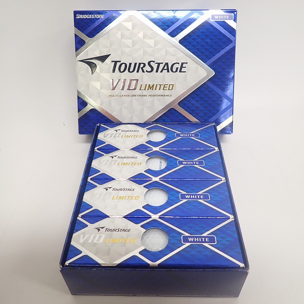 実際に弊社で買取させて頂いた【未使用】BRIDGESTONE/ブリヂストン TOURSTAGE/ツアーステージ V10 LIMITED ゴルフボール 白 1ダース 