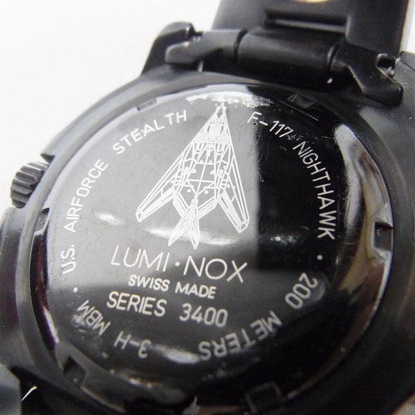 実際に弊社で買取させて頂いたLuminox/ルミノックス NIGHTHAWK 3400 SERIES F-117 ステルス Ref.3400PVDの画像 3枚目