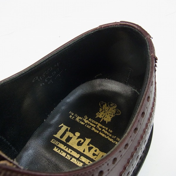 実際に弊社で買取させて頂いたTricker's/トリッカーズ Bouton/バートン レザーシューズ M5633/9の画像 4枚目