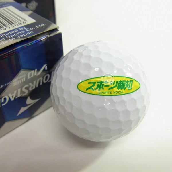 実際に弊社で買取させて頂いた【未使用:プリント入】BRIDGESTONE/ブリヂストン ゴルフボール TOURSTAGE V10 WEB Dinple 2ダース ホワイトの画像 2枚目