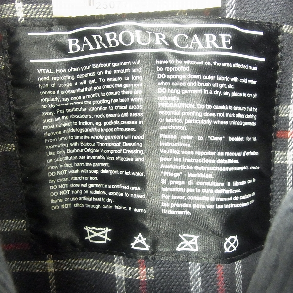 実際に弊社で買取させて頂いたBarbour/バブアー トレンチコート オイルドジャケット C38/97の画像 3枚目