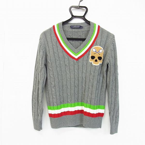 実際に弊社で買取させて頂いたHYDROGEN/ハイドロゲン Vネック ケーブルニット /S