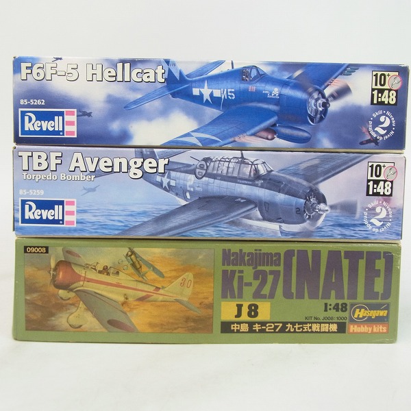 実際に弊社で買取させて頂いたRevell/レベル他 ヘルキャット/アべンジャー/日本陸軍 中島 キ27 九七式戦闘機 1/48 プラモデル 3点セットの画像 4枚目