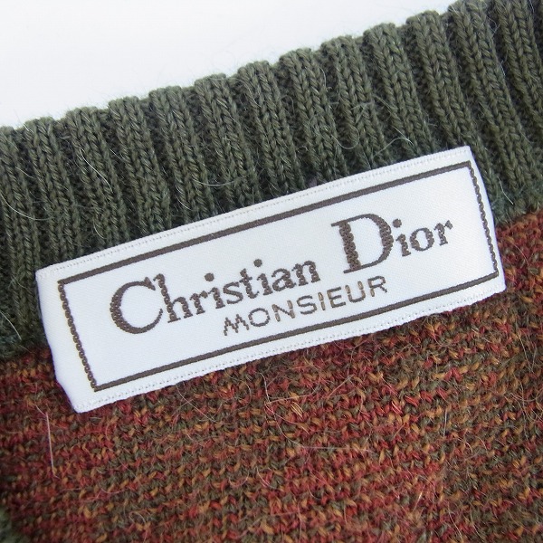 実際に弊社で買取させて頂いたChristian Dior/クリスチャンディオール アルパカ混 Vネック ニット/Lの画像 2枚目